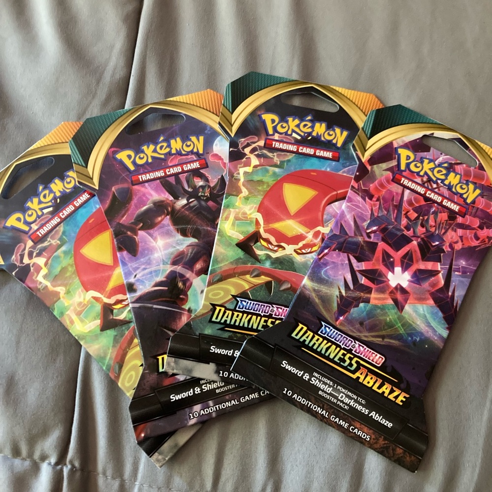 4x Factory Sealed Darkness Ablaze Pokemon TCG Booster Packs